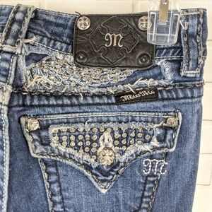 Miss Me Jeans Womens 27/33 Skinny Dark Low Rise JE5086SL Rockabilly Biker Y2K 90